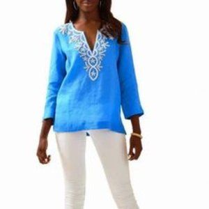 NWOT Lilly Pulitzer Amelia Island Tunic Top Lapis Blue Small